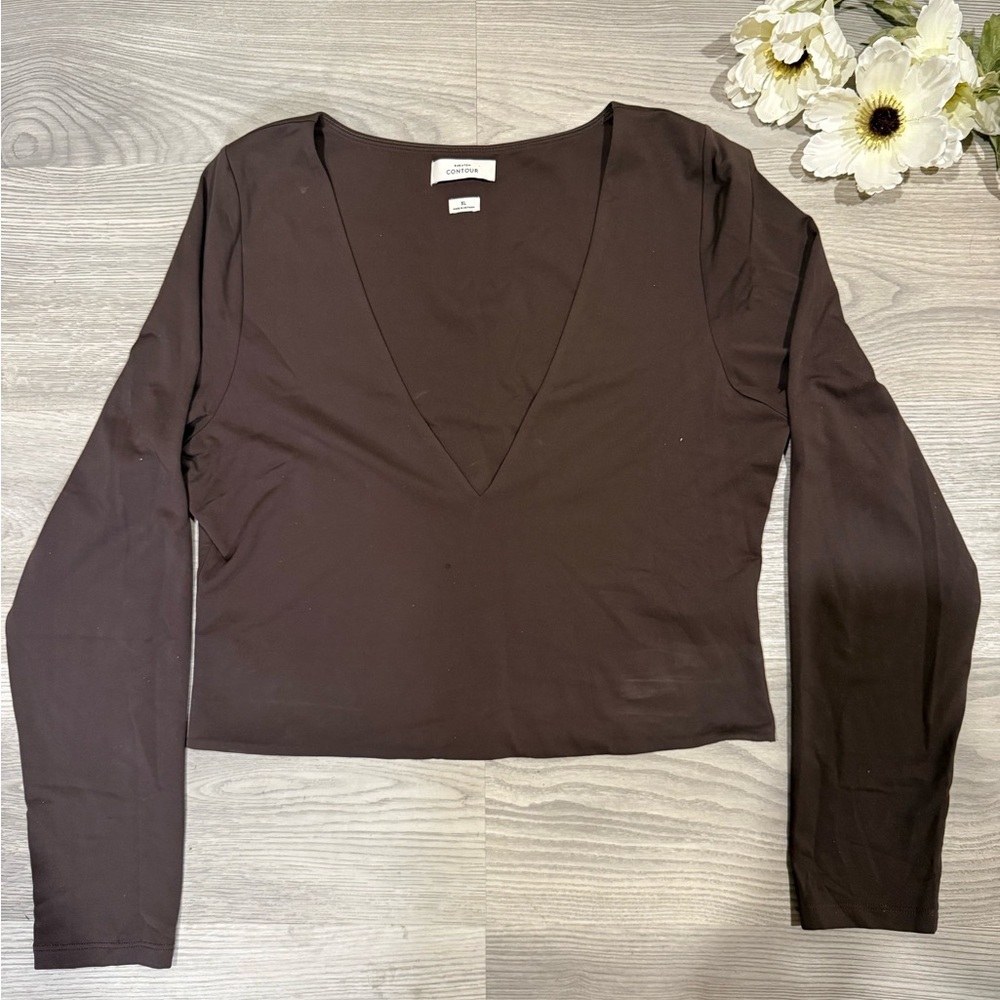 ARITIZA Babaton Contour Long Sleeve Brown Top Size XL